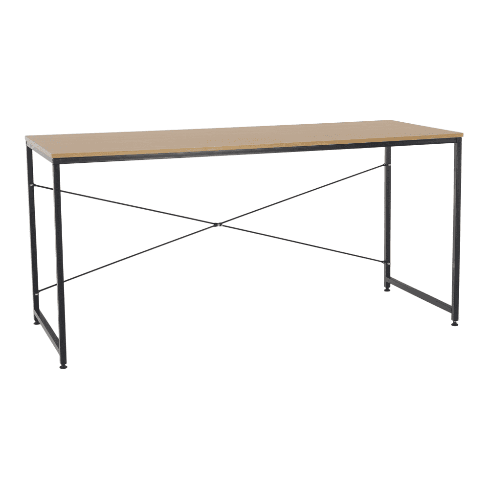 KONDELA Písací stôl, dub / čierna, 150x60 cm, MELLORA